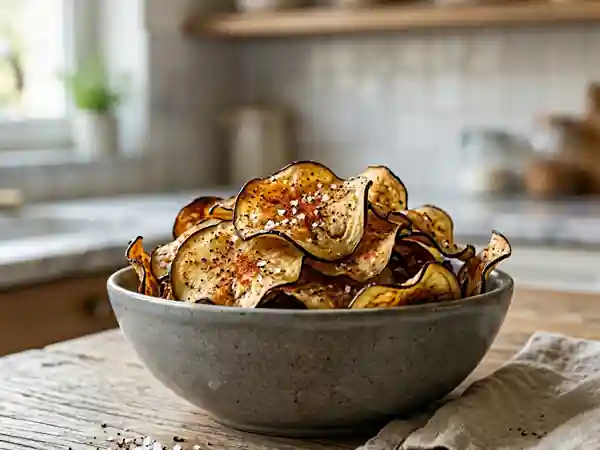 Chips d'aubergine ultra-fines et craquantes - Photo de présentation