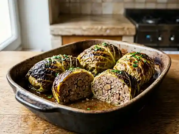 Chou farci fondant aux châtaignes - Photo de présentation