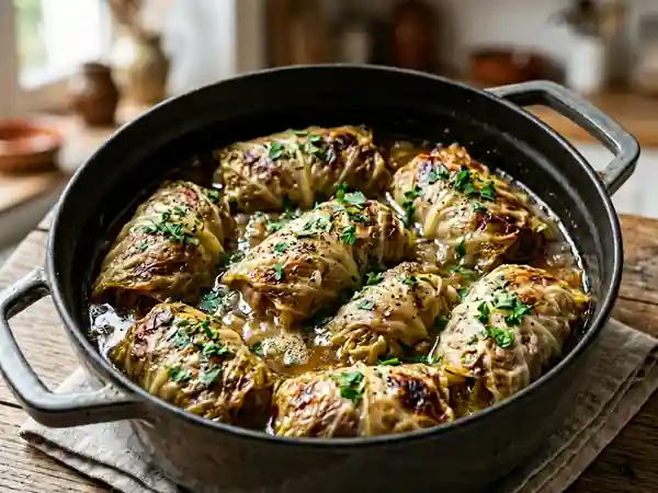 Chou farci fondant et juteux en cocotte - Photo de présentation