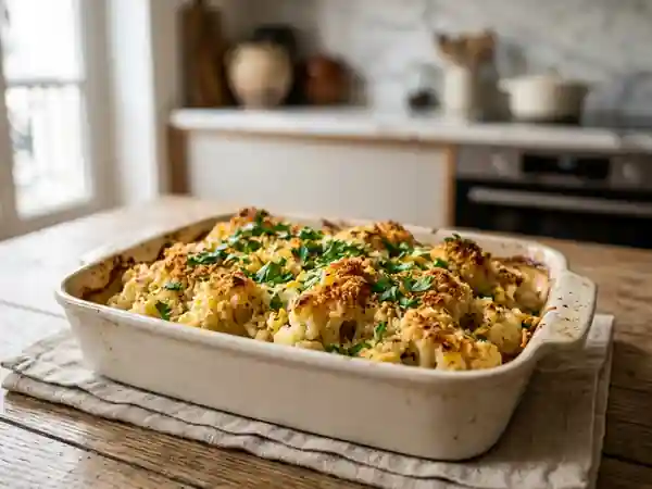 Chou-fleur à la polonaise et son crumble doré - Photo de présentation
