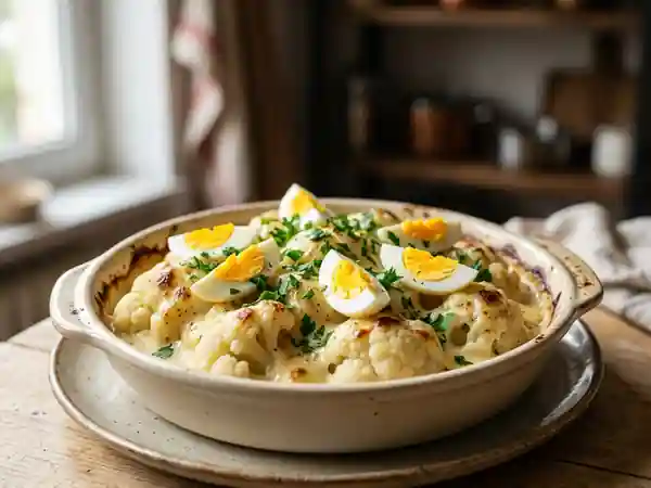 Chou-fleur à l'allemande : recette traditionnelle savoureuse - Photo de présentation