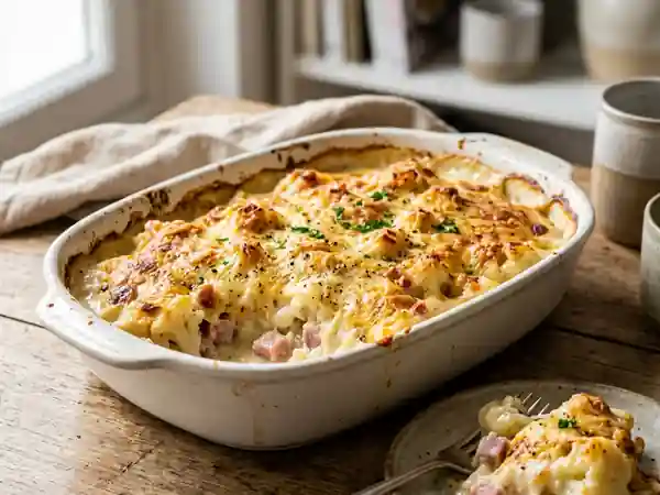 Chou-fleur gratiné au jambon fondant - Photo de présentation