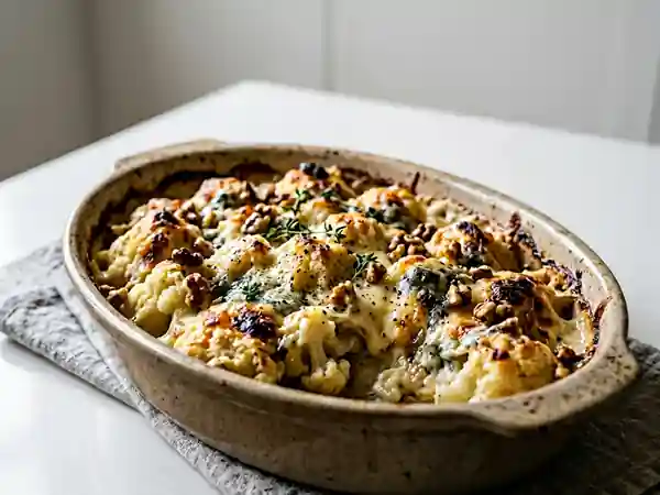 Chou-fleur gratiné au Roquefort et éclats de noix - Photo de présentation