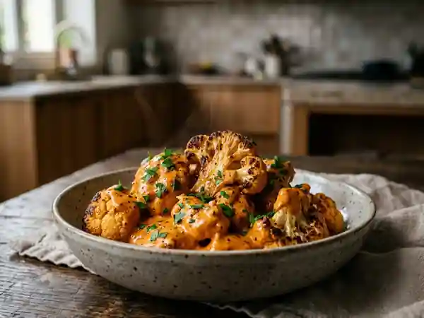 Chou-fleur rôti fondant sauce paprika - Photo de présentation