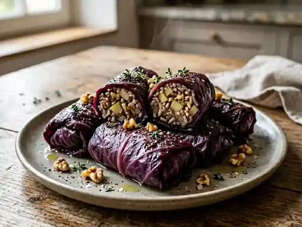 Chou rouge farci fondant aux pommes acidulées - Photo de présentation
