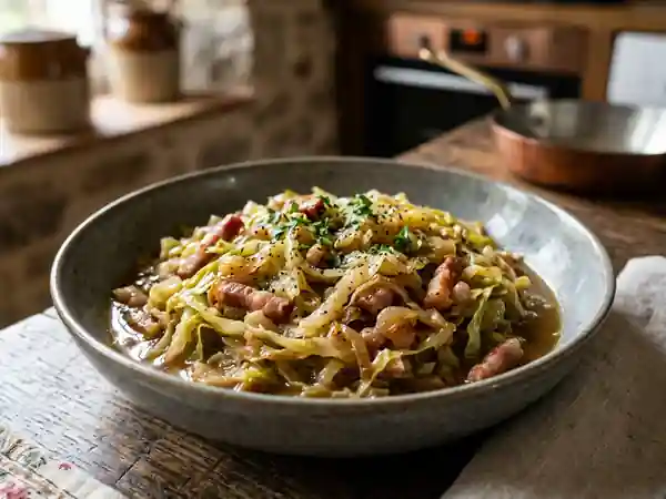 Chou vert mijoté à la liégeoise : recette traditionnelle savoureuse - Photo de présentation