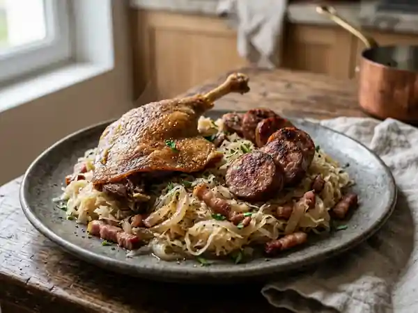 Choucroute de canard confit et lard fumé - Photo de présentation