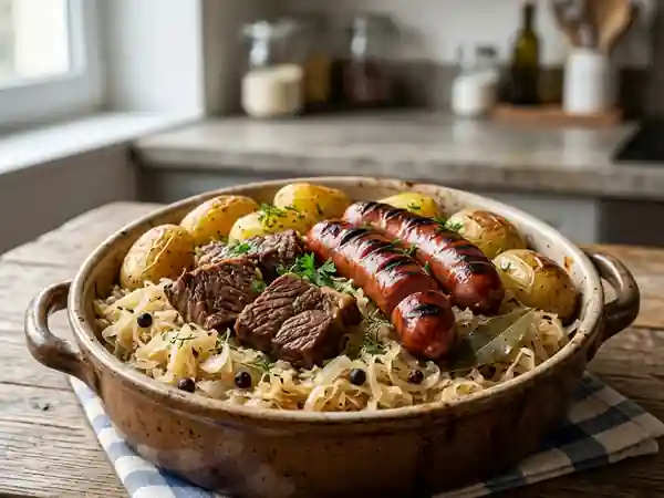 Choucroute fondante au bœuf et fumé - Photo de présentation