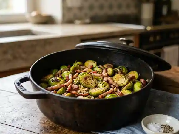 Choux de Bruxelles fondants au lard fumé - Photo de présentation