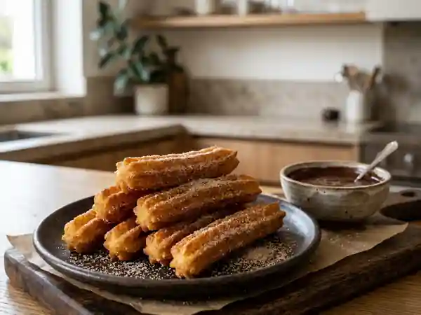 Churros dorés sucre et cannelle - Photo de présentation
