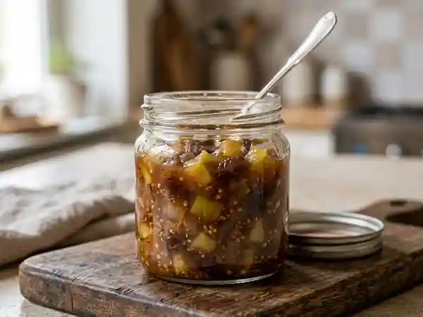 Chutney de pommes vertes aux raisins : recette facile et savoureuse - Photo de présentation