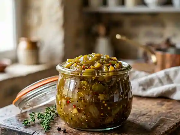 Chutney de tomates vertes acidulé et pimenté - Photo de présentation
