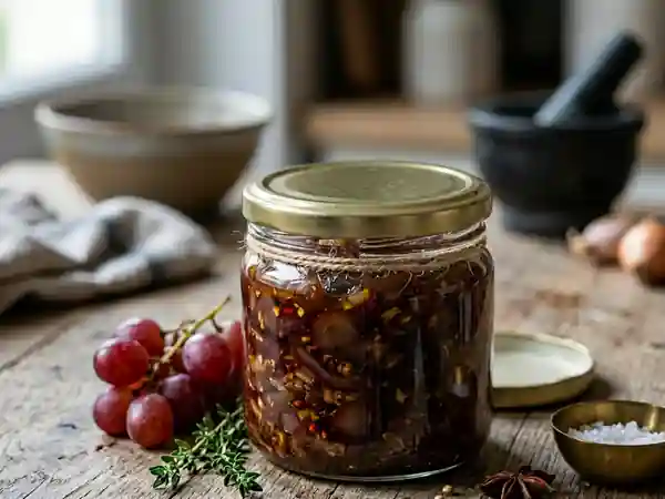 Chutney gourmand au raisin et miel : recette facile et savoureuse - Photo de présentation