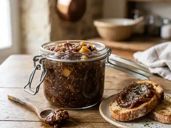 Chutney maison aux oignons et pommes caramélisés - Photo de présentation
