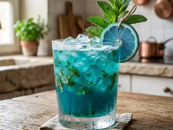 Citron bleu frappé à la menthe fraîche - Photo de présentation