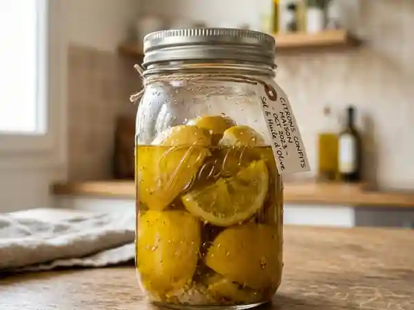 Citrons confits maison au sel et à l'huile d'olive : recette facile et savoureuse - Photo de présentation