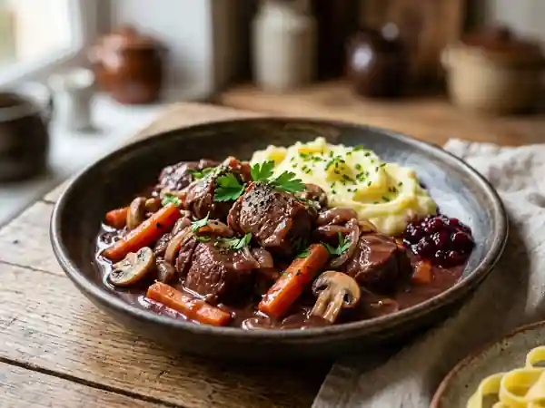 Civet de marcassin traditionnel : recette mijotée savoureuse pour 1 personne - Photo de présentation