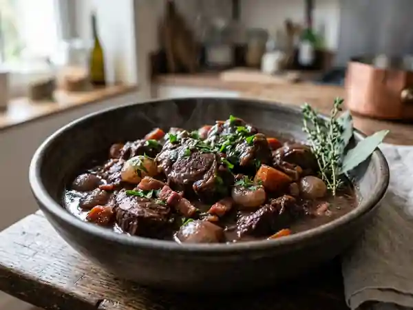 Civet de sanglier fondant au vin rouge - Photo de présentation