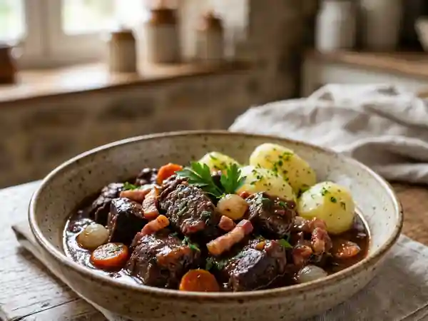 Civet de sanglier fondant au vin rouge - Photo de présentation