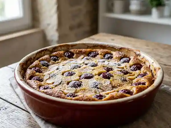 Clafoutis amandin gourmand aux cerises - Photo de présentation