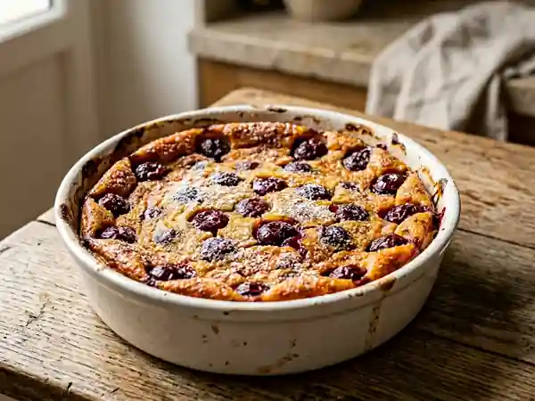 Clafoutis fondant aux cerises et vanille - Photo de présentation