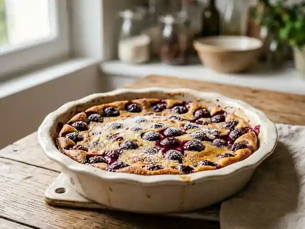 Clafoutis aux cerises fondant et vanillé - Photo de présentation