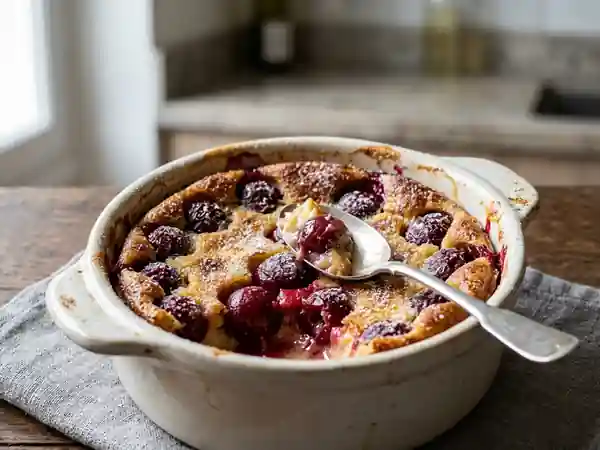 Clafoutis aux cerises rapide et gourmand pour une personne - Photo de présentation