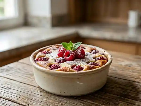 Clafoutis aux framboises facile et gourmand pour une personne - Photo de présentation