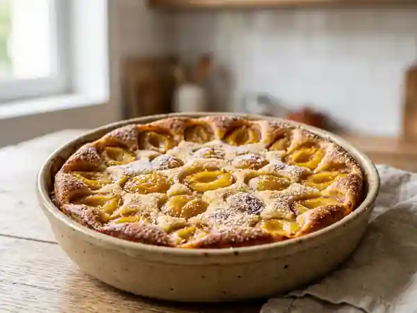 Clafoutis fondant aux mirabelles et à la vanille - Photo de présentation