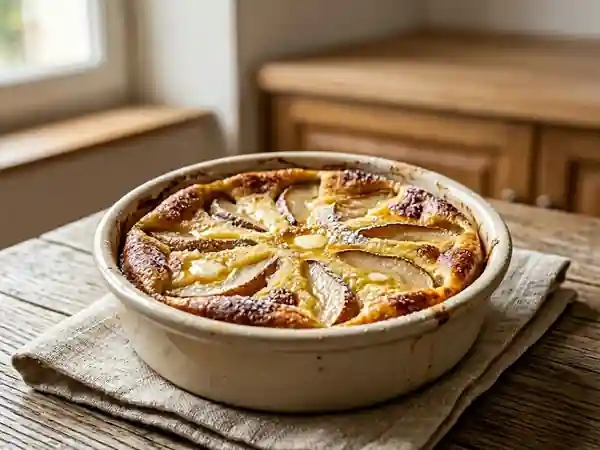 Clafoutis fondant aux poires et vanille - Photo de présentation