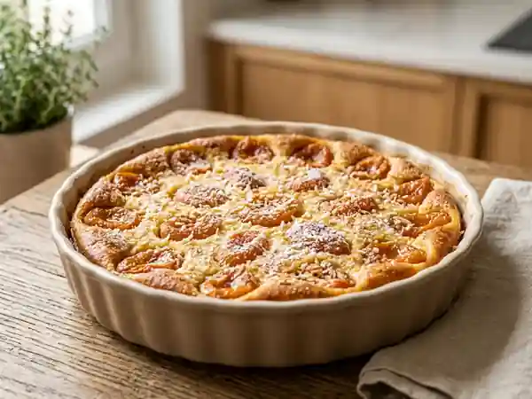 Clafoutis fondant abricot et lait de coco - Photo de présentation
