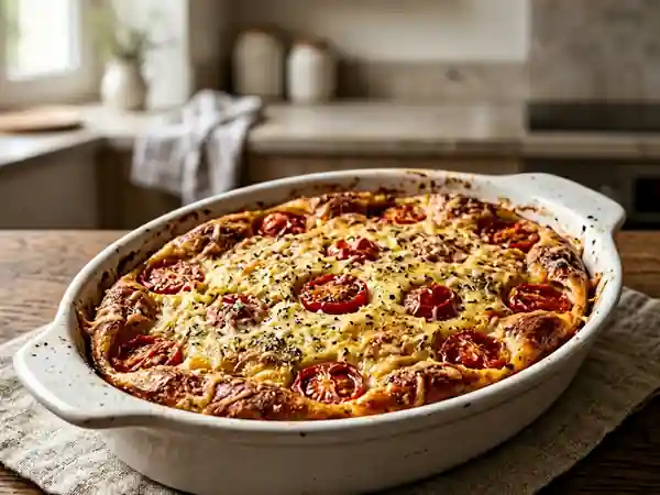 Clafoutis fondant aux tomates cerises, recette facile et rapide - Photo de présentation