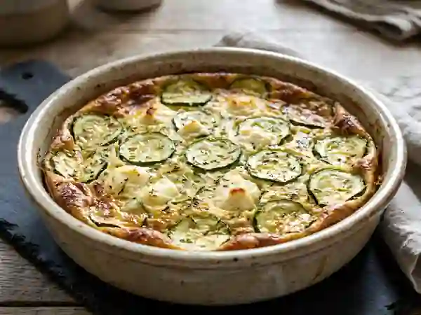 Clafoutis fondant brousse et courgettes - Photo de présentation