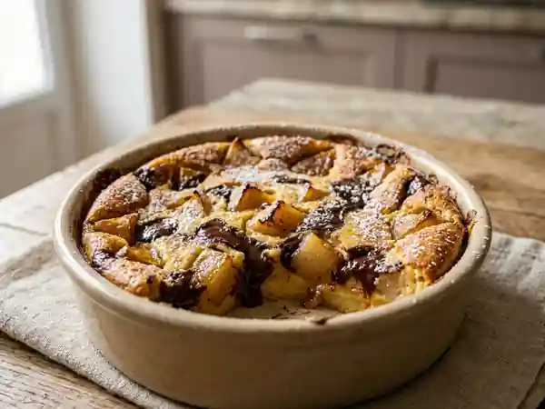 Clafoutis gourmand poires et chocolat fondant - Photo de présentation