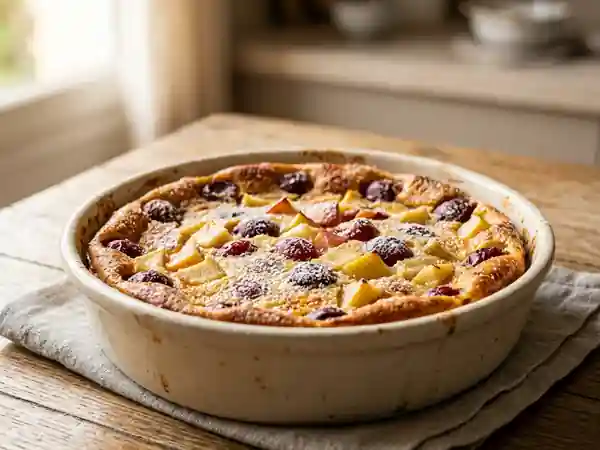 Clafoutis aérien cerises, pommes et poires - Photo de présentation