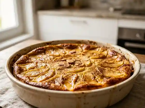 Clafoutis fondant aux pommes et vanille - Photo de présentation
