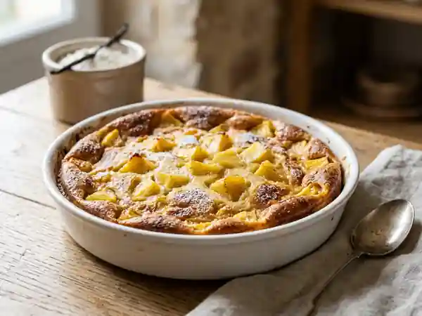 Clafoutis Louise à l'ananas fondant et vanille - Photo de présentation