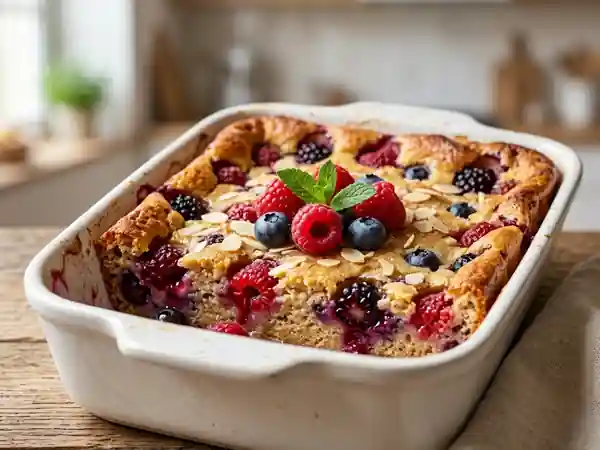 Clafoutis fondant aux fruits rouges et vanille - Photo de présentation