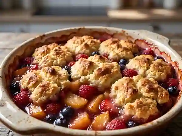 Cobbler pommes et fruits rouges - Photo de présentation