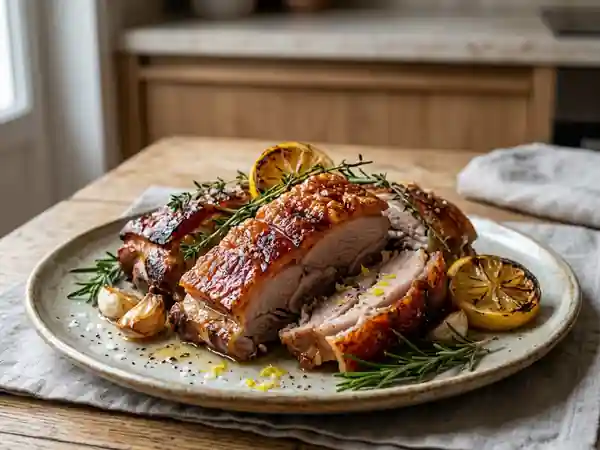 Cochon de lait grillé au romarin - Photo de présentation