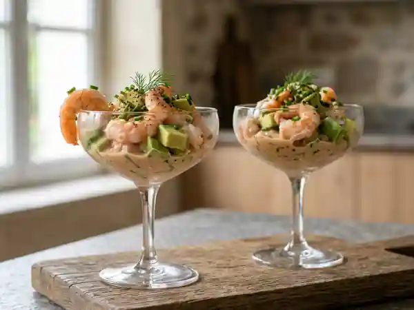 Cocktail Crevettes Avocat Sauce Crémeuse - Photo de présentation