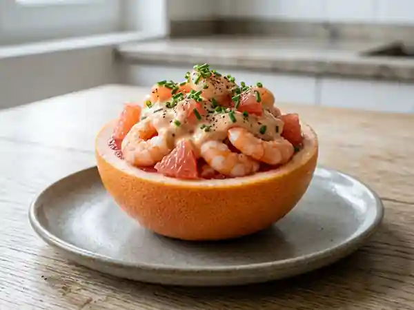 Crevettes Fondantes en Coque de Pamplemousse - Photo de présentation
