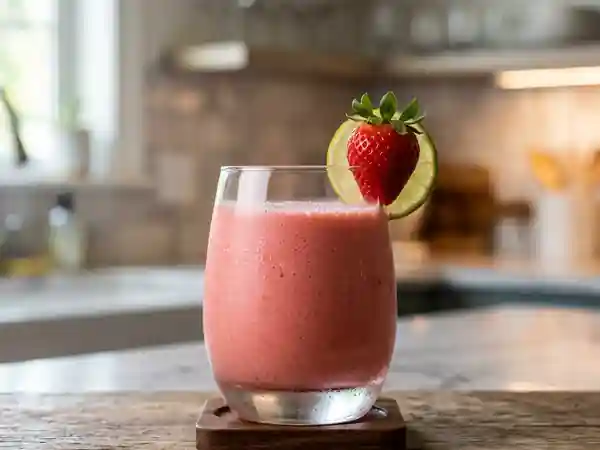 Cocktail onctueux coco et fraise givrée - Photo de présentation