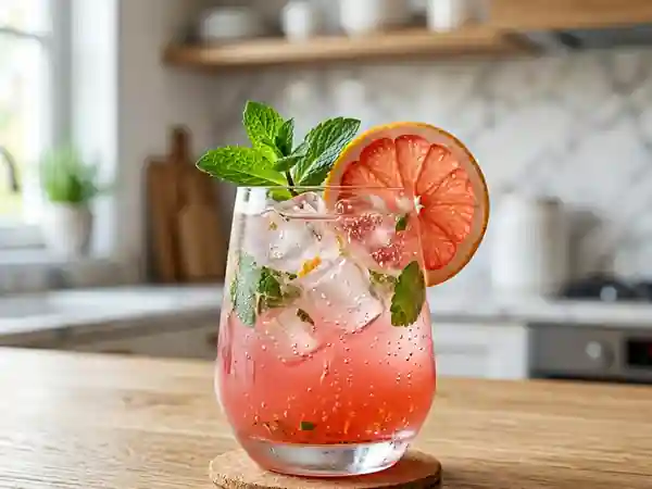 Cocktail rafraîchissant pamplemousse et menthe fraîche - Photo de présentation