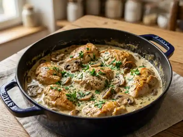 Poulet forestier fondant à la crème onctueuse - Photo de présentation
