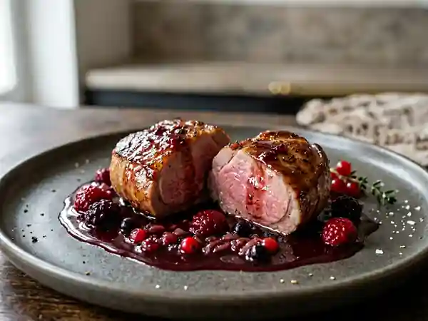 Agneau au Porto et fruits rouges acidulés - Photo de présentation