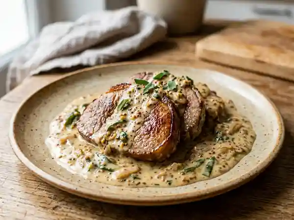 Cœur de veau poêlé à la sauge et moutarde - Photo de présentation