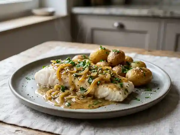 Colin à la Sauce Boulangère : Recette Traditionnelle Savoureuse - Photo de présentation
