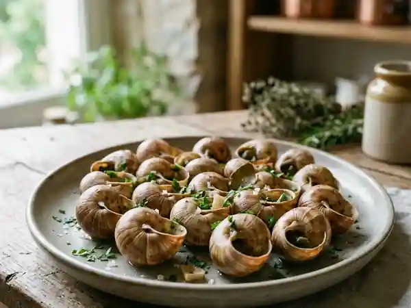 Escargots préparés à l'ail et au laurier - Photo de présentation