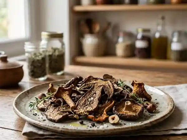 Pétales de champignons craquants et parfumés - Photo de présentation